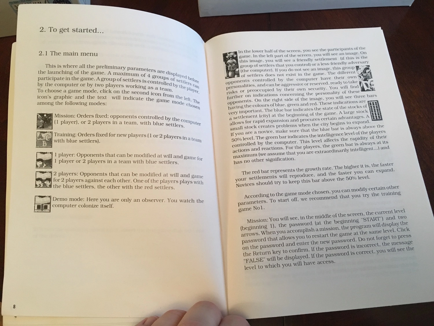 The Settlers Instruction Booklet Pages 8 and 9